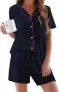 Ekouaer Damen Schlafanzug Kurzarm (11 Farben, Gr. S bis XXL) für 14,99 € inkl. Prime-Versand (statt 29,99 €)