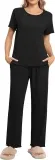 Ekouaer Damen Schlafanzug Kurzarm (8 Farben, Gr. S Bis Xxl) Für 17,99 € Inkl. Prime-Versand (Statt 29,99 €)