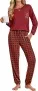 Ekouaer Damen Schlafanzug Lang (5 Farben, Gr. S bis XXL) für 20,99 € inkl. Prime-Versand
