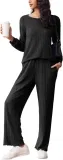 Ekouaer Damen Schlafanzug Lang Gerippt (5 Farben, Gr. S Bis Xxl) Für 20,99 € Inkl. Prime-Versand