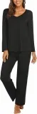 Ekouaer Damen Schlafanzug Langarm (16 Farben, Gr. S Bis Xxl) Für 10,49 € Inkl. Prime-Versand (Statt 29,99 €)