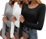 Ekouaer Damen Langarmshirt 3Er Pack (5 Farben, Gr. Xs Bis Xxl) Für 13,99 € Inkl. Prime-Versand (Statt 27,99 €)