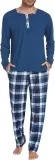 Ekouaer Herren Winter Schlafanzug Lang (7 Farben, Gr. S bis 3XL) für 15,75 € inkl. Prime-Versand (statt 34,99 €)