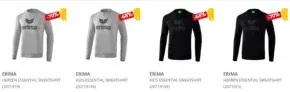 Erima Essential Herren & Kinder Sweatshirt (Gr. S bis 3XL) für 16,27 € inkl. Versand