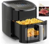 Euary Heißluftfritteuse 7,5L XXL 1700W Friteuse Heissluftfriteuse mit 12 Programmen