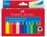 FABER-CASTELL 120010 – Dreikant Wachsmalstifte, 12er Etui