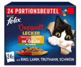 FELIX So gut wie es aussieht Doppelt Lecker Katzenfutter nass in Gelee, Sorten-Mix (4x24x 85g) für 28,76 € inkl. Prime-Versand (statt 38,06 €)