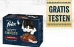 Gratis: Felix Katzenfutter Tasty Shreds bis 8€ gratis testen, dank Cashback