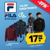 FILA Adam Retro Herren 1/4-Zip Sweatshirt (5 Farben, Gr. S bis 2XL)