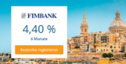 FimBank: 4,40 % Zinsen auf Festgeld (6 Monate ab 1,00 €)