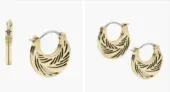 Fossil Creolen-Ohrringe Feather Cut-Out Perlmutt ab 32,30 € inkl. Versand