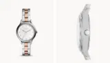 Fossil Damen Armbanduhr Laney Edelstahl in Roségold/Silber BQ3338 + Gratis Gravur für 41,30 € inkl. Versand