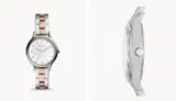 Fossil Damen Armbanduhr Laney Edelstahl in Roségold/Silber BQ3338 + Gratis Gravur für 41,30 € inkl. Versand