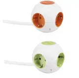 GAO Mehrfachsteckdose Power Globe in orange oder grün-weiß