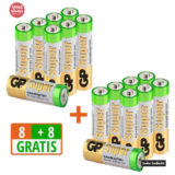 GP BATTERIES 16 Stück (8+8) AA Mignon Super Alkaline, 1,5V Batterie ab 3,99 € inkl. Versand (OttoUP) statt 8,49 €