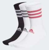 adidas Glam 3-Streifen Cushioned Sport Crew Socken, 3 Paar ab 7,20 € inkl. Versand (adiclub) statt 15,45 €
