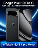 MediaMarkt Tarifwelt: Google Pixel 10 Pro XL (256 GB) + o2 Mobile Unlimited M Promo für 34,99 € / Monat + 6,95 € einmalig