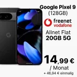 Mediamarkt Tarifwelt: Google Pixel 9 (128 Gb) + Freenet Vodafone Allnet Flat 20Gb 5G Für 14,99 € / Monat + 46,94 € Einmalig