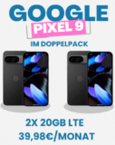 2x Google Pixel 9 (128GB) + 2x 20GB LTE für nur 39,98€/Monat – Effektiv GRATIS mit 394€ Ersparnis!