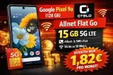 DEINHANDY: Google Pixel 9a (128 GB) + Otelo Allnet Flat Go 15 GB 5G für 14,99 € / Monat + 51,93 € einmalig