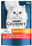 Gourmet Perle Genuss in Sauce Katzenfutter nass, mit Rind, 26er Pack (26 x 85g) ab 10,40 € inkl. Prime Versand (statt 15,99 €)