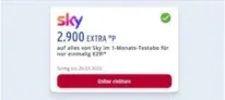 [Ausgewählte Paybackkunden] 1 Monat Gratis Sky + 2900 Extra Punkte