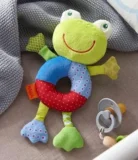 HABA Greifling Frosch 🐸💚 Fredi Spielzeug Rassel (21 x 15 cm)