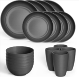 Hanmfei Camping Geschirr Set (16-tlg. Mikrowellen- und Spülmaschinenfest) für 16,49 € inkl. Prime-Versand (statt 33,00 €)