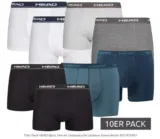 HEAD Basic Herren Boxershorts 10er Pack (3 Farben, Gr. S. bis XL) für 29,99 € inkl. Versand (statt 59,95 €)