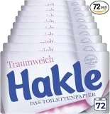 Hakle Traumweich Toilettenpapier 4-lagig 72er Pack (9×8 Rollen) für 26,99 € inkl. Prime-Versand