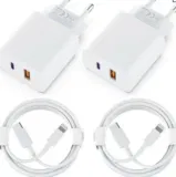 Apple MFi Certified – Ladegerät – 2 Pack 2Port PD/QC Schnellladegerät mit Lightning Ladekabel 2M