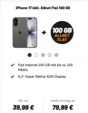 Apple iPhone 17 für 79,99€ + Vodafone Allnet 100GB (5G mit 100 Mbit/s) für 39,99€ mtl.