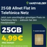 Handyhelden 🔥 25 GB Allnet & SMS-Flat für nur 4,99 €/Monat – monatlich kündbar