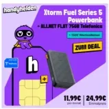 Handyhelden Allnet-Flat 75 GB Deal im o2 Netz – 5G Tarif für nur 11,99€ monatlich + Xtorm Powerbank + 150€ Wechselbonus