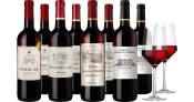 Hawesko Weinpaket Prämiertes Bordeaux 8 Flaschen + Zwiesel Glas 2er Set Pure
