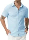 Herren Hemd Kurzarm Button Down Freizeithemden (9 Farben, Gr. M bis XXL)