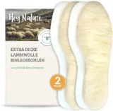 Hey Nature 2 Paar Lammwolle Einlegesohlen (Gr. 36 bis 48) für 6,83 € inkl. Prime-Versand