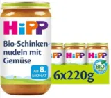 HiPP Bio-Schinkennudeln mit Gemüse, 6er Pack (6 x 220 g) ab 4,76 €