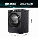 Hisense DH3S802BB3 Kondenstrockner mit Wärmepumpe (8kg)