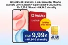 MediaMarkt Tarifwelt: Honor 400 (256 GB) + 1-Jahr Lizenz für McAfee LiveSafe Device Attach + Super Select S On 25GB 5G für 9,99 € / Monat + 64,94 € einmalig