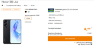 Saturn Tarifwelt: Honor 90 Lite + freenet Telefonica green LTE 6GB für 7,99 € / Monat + 49,93 € einmalig