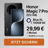 MediaMarkt Tarifwelt: Honor Magic 7 Pro (512 GB) + o2 Blue XL 150GB 5G für 29,99 € / Monat + 74,94 € einmalig