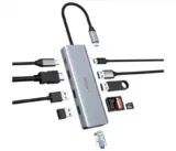 Hopday USB C Hub, 10 in 1 Dual Monitor USB C -Dockingstation, Laptop USB C -Adapter für 9,20 € inkl. Prime-Versand (statt 31,00 €)