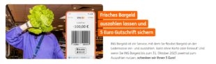 ING: 2 x Bargeld ein- und auszahlen (ab 10,00 €) und 5,00 € Gratis erhalten