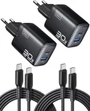 2-Pack INIU 30W USB C Ladegerät [USBC + USBA] Schnellladegerät mit Kabel für 8,66 € inkl. Prime-Versand (statt 23,00 €)