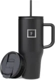 IRON °FLASK Isoliert Trinkbecher mit Strohhalm Deckel und Griff (950ml)