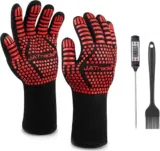 JATrade Grillhandschuhe/Ofenhandschuhe inkl. Grillthermometer u. Marinierpinsel (3 Farben) für 15,29 € inkl. Prime-Versand