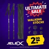 JELEX Nature Walking Stöcke (Schwarz oder Silber)