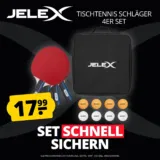 JELEX Sidespin 4er-Set Tischtennis Schläger mit 8 Bällen für 19,24 € inkl. Versand