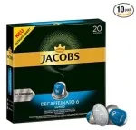 Jacobs Kaffeekapseln Lungo Decaffeinato- Intensität 6- 200 Nespresso kompatible Kapseln, 10er Pack, 10 x 20 Getränke